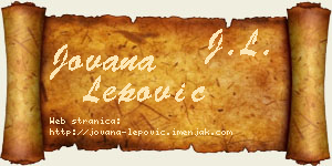 Jovana Lepović vizit kartica